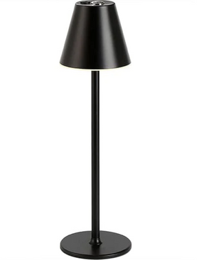 Abajur de mesa industrial DecorLed minimalista com luz LED e toque sensível, ideal para decoração moderna.