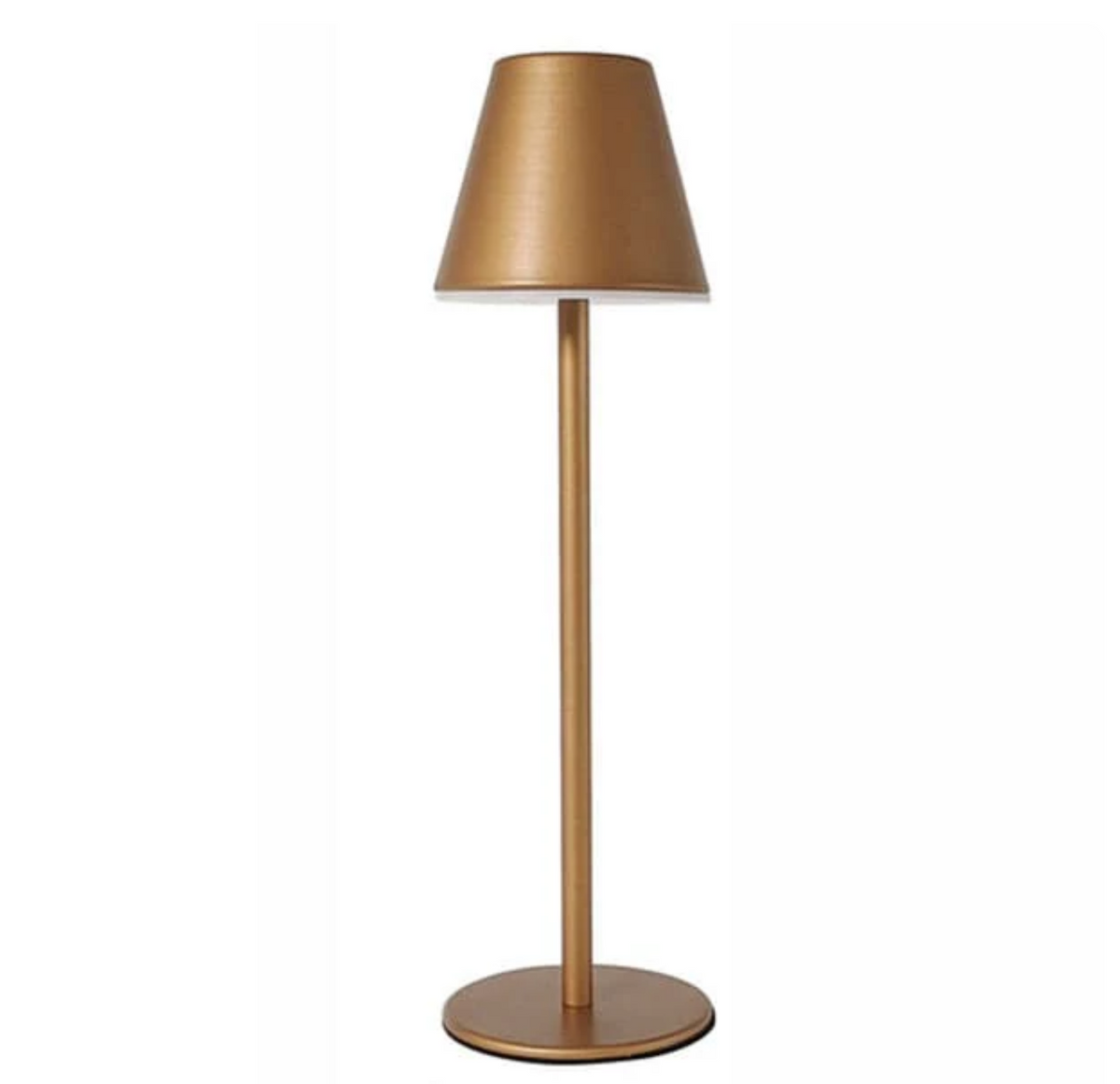 Abajur de mesa industrial DecorLed minimalista com luz LED e toque sensível, ideal para decoração moderna.