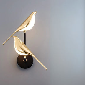 Arandela Dourada de Parede Pássaro Moderna